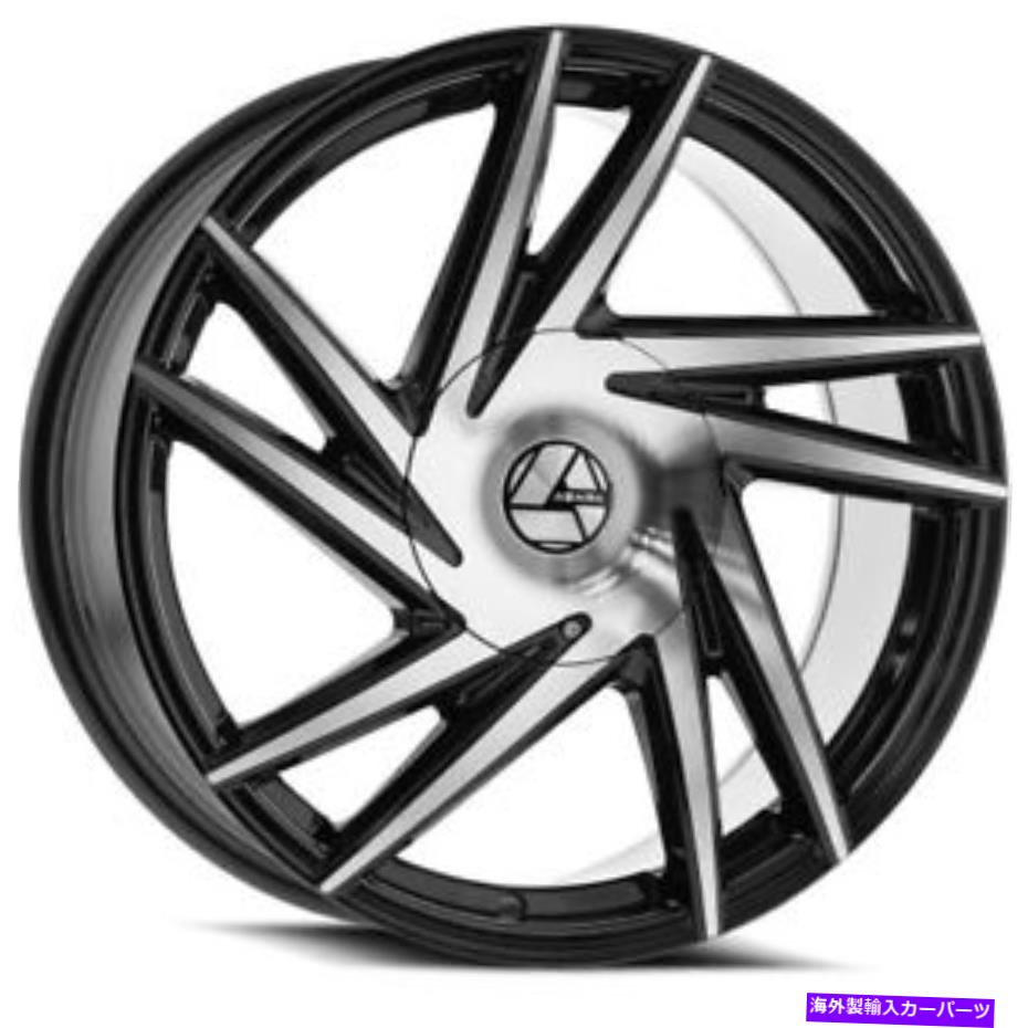 ホイール　４本セット 18x8 Azara Aza-529 Gloss Black＆Machined Wheels 5x112/5x4.5（35mm）セット4 18x8 Azara AZA-529 Gloss Black & Machined Wheels 5x112/5x4.5 (35mm) Set of 4【並行輸入品】