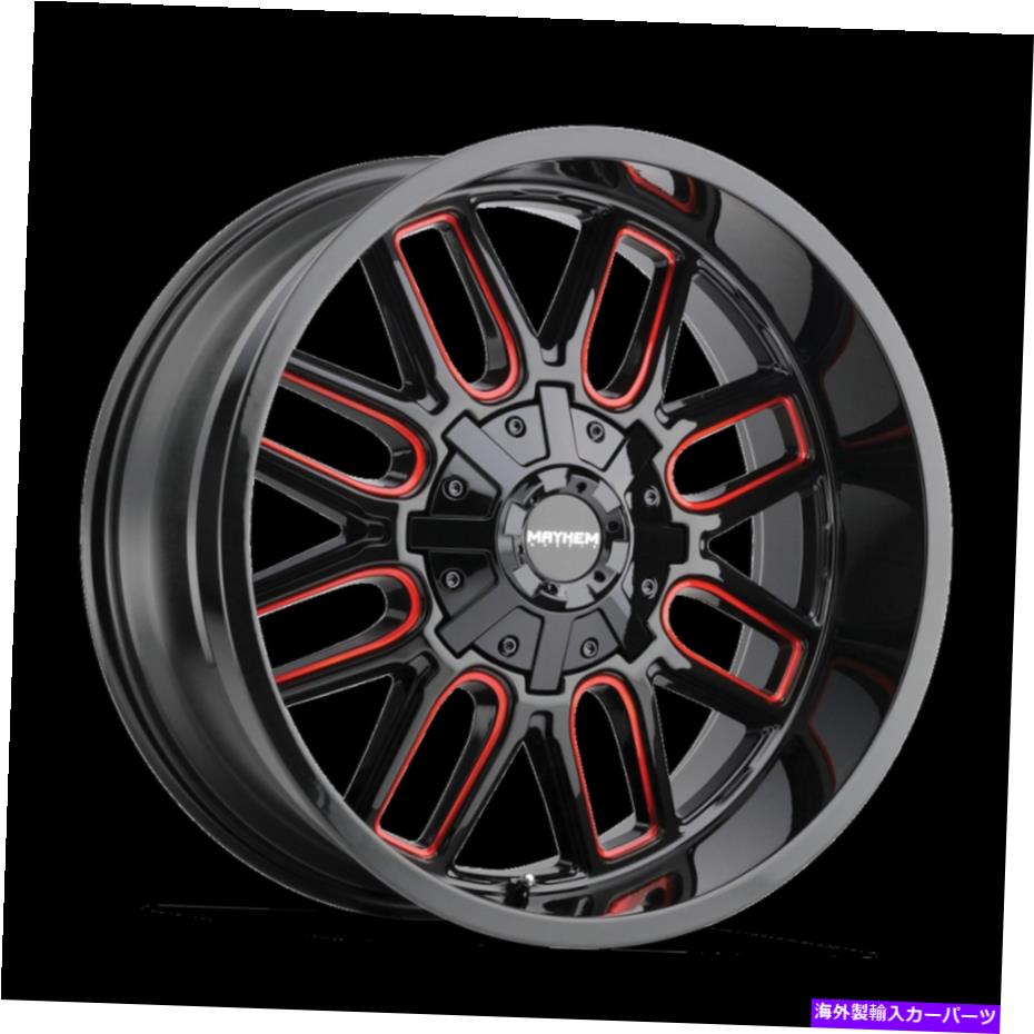 ホイール　４本セット 17x9 Mayhem Cogent Black W/Prism Red Wheels 5x5/5x5.5（-12mm）セット4 17x9 MAYHEM Cogent Black W/PRISM Red Wheels 5x5/5x5.5 (-12mm) Set of 4【並行輸入品】