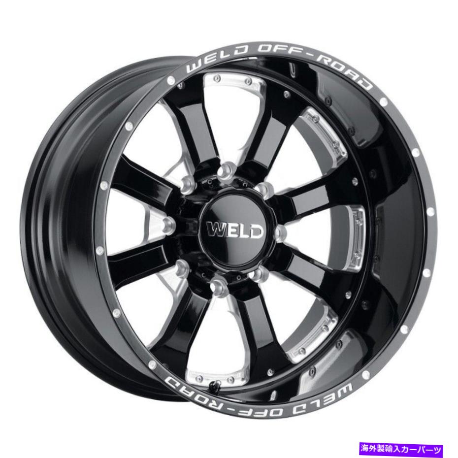 ホイール　４本セット 20x10溶接オフロードW125グラナダ8枚のブラックミルホイール8x6.5（-18mm）セット4 20x10 WELD Off-Road W125 Granada Eight Black Mill Wheels 8x6.5 (-18mm) Set of 4【並行輸入品】