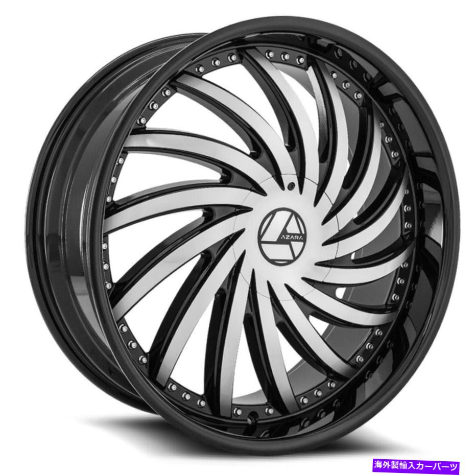 ホイール　４本セット 18x8 azara aza-508 gloss black＆machined wheels 5x110/5x4.5（35mm）セット4 18x8 Azara AZA-508 Gloss Black & Machined Wheels 5x110/5x4.5 (35mm) Set of 4【並行輸入品】