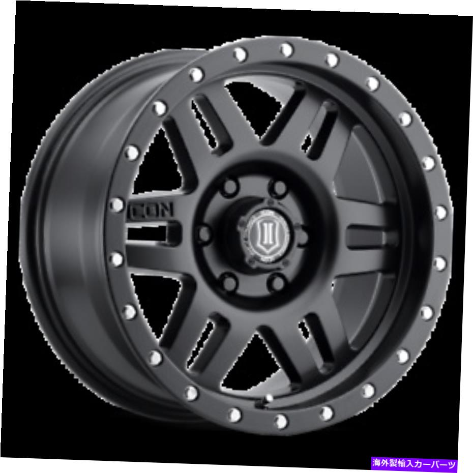 ホイール　４本セット 17x8.5アイコン合金6speedサテンブラックホイール6x5.5（0mm）4のセット 17x8.5 Icon Alloys Sixspeed Satin Black Wheels 6x5.5 (0mm) Set of 4【並行輸入品】