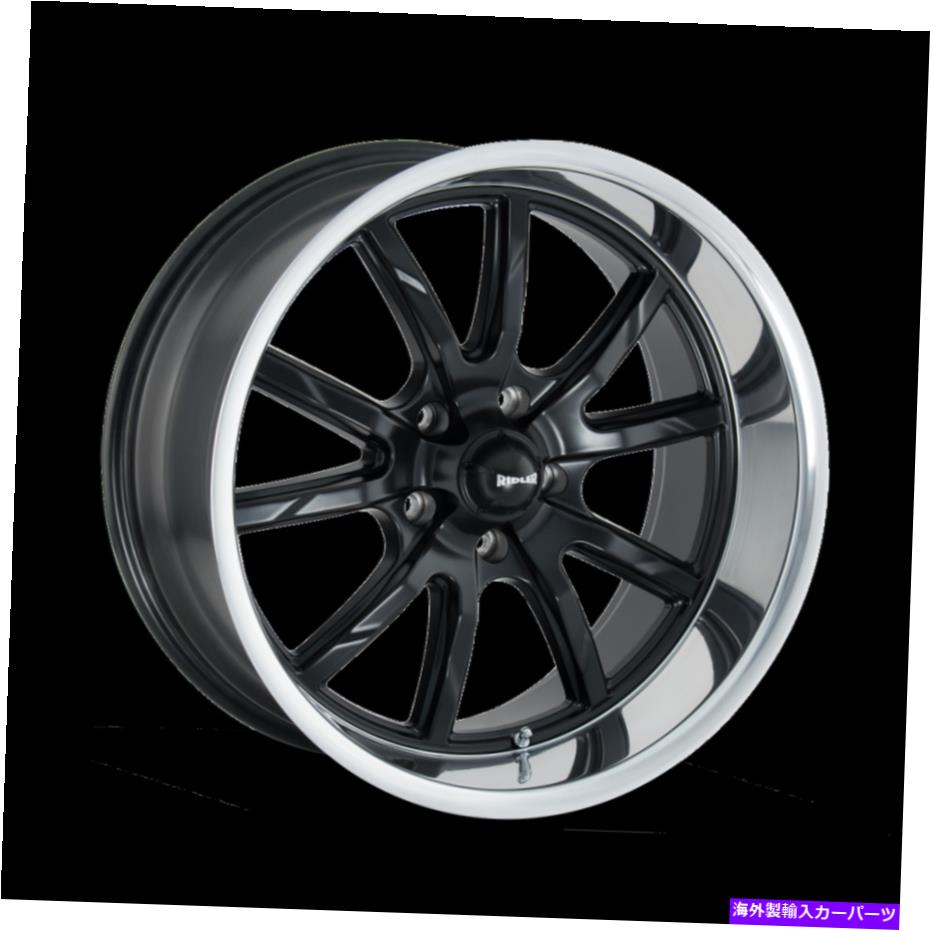 ホイール　４本セット 18x8リドラー650マットブラック/ポリッシュリップホイール5x5（0mm）セット4のセット 18x8 RIDLER 650 Matte Black/Polished Lip Wheels 5x5 (0mm) Set of 4【並行輸入品】