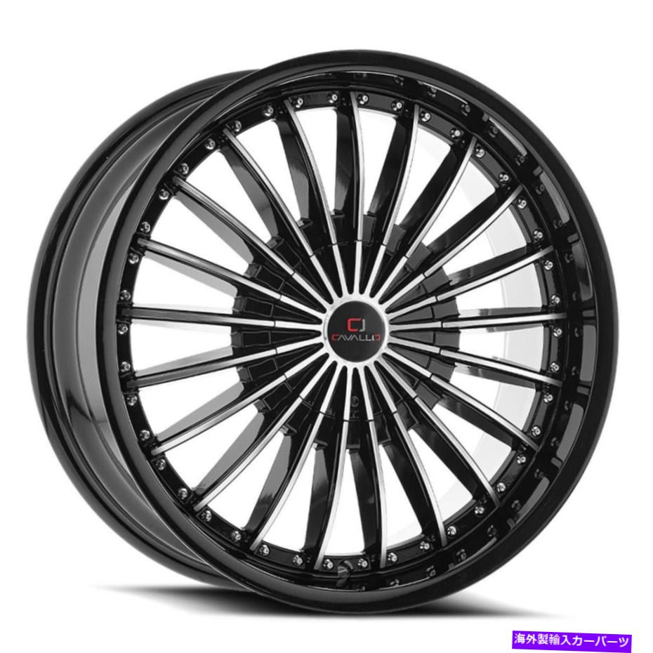 ホイール　４本セット 18x8 Cavallo Clv-32 Gloss Black＆Machined Wheels 5x4.5/5x120（35mm）セット4 18x8 Cavallo CLV-32 Gloss Black & Machined Wheels 5x4.5/5x120 (35mm) Set of 4【並行輸入品】