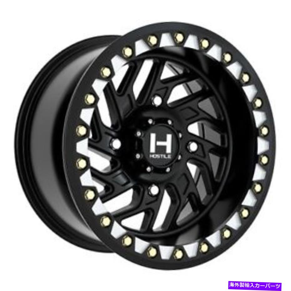 ホイール　４本セット 15x10 Hostile UTV H316 Jigsaw Beadlock Asphalt（BLK）ホイール4x137（0mm）セット4 15x10 Hostile UTV H316 Jigsaw BEADLOCK Asphalt (Blk) Wheels 4x137 (0mm) Set of 4【並行輸入品】