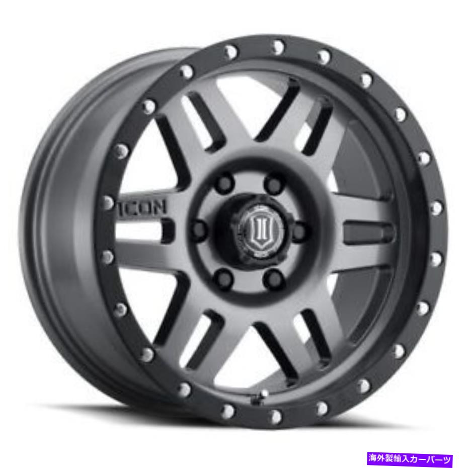 ホイール　４本セット 17x8.5アイコン合金6speedガンメタルホイール6x5.5（0mm）セット4のセット 17x8.5 Icon Alloys Sixspeed Gunmetal Wheels 6x5.5 (0mm) Set of 4【並行輸入品】