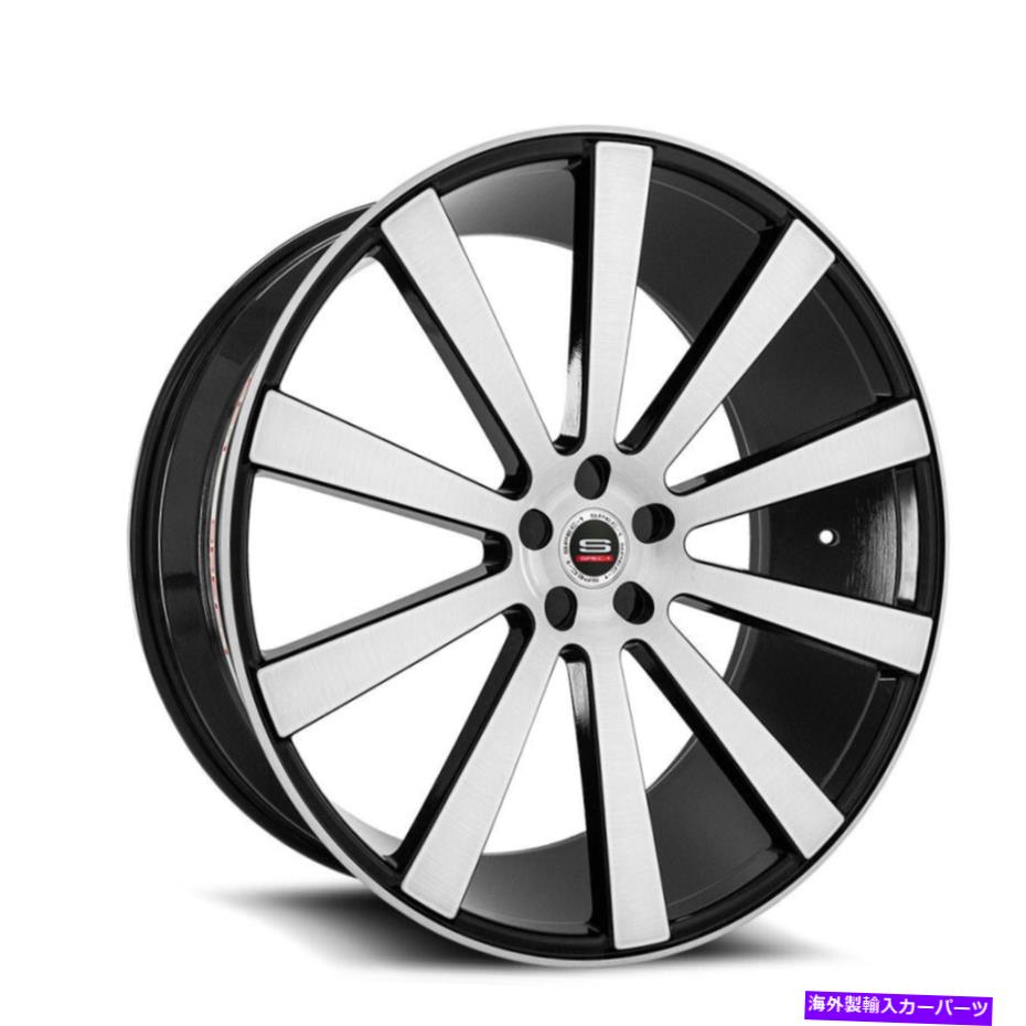 ホイール　４本セット 20x9 SPEC-1 SPL-002 GLOSS BLACK＆BRUSHEDホイールブランク（32mm）4のセット 20x9 Spec-1 SPL-002 Gloss Black & Brushed Wheels Blank (32mm) Set of 4【並行輸入品】