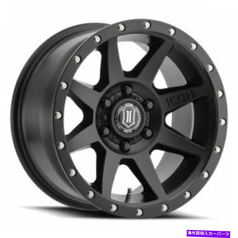 ホイール　４本セット 17x8.5アイコン合金リバウンドサテンブラックホイール6x5.5（0mm）セット4のセット 17x8.5 Icon Alloys Rebound Satin Black Wheels 6x5.5 (0mm) Set of 4【並行輸入品】｜Us Custom Parts Shop USDM