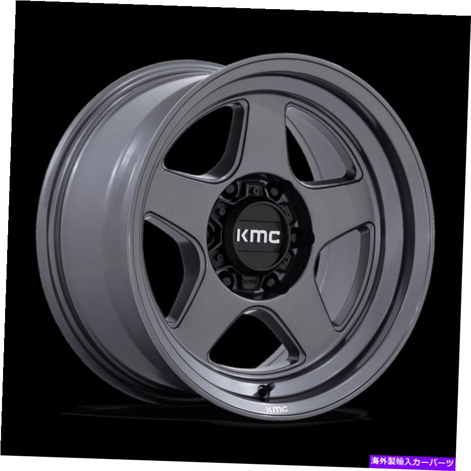 ホイール　４本セット 17x8.5 kmc km728ロボマットアントララサイトホイール6x5.5（-10mm）セット4 17x8.5 KMC KM728 Lobo Matte Anthracite Wheels 6x5.5 (-10mm) Set of 4【並行輸入品】