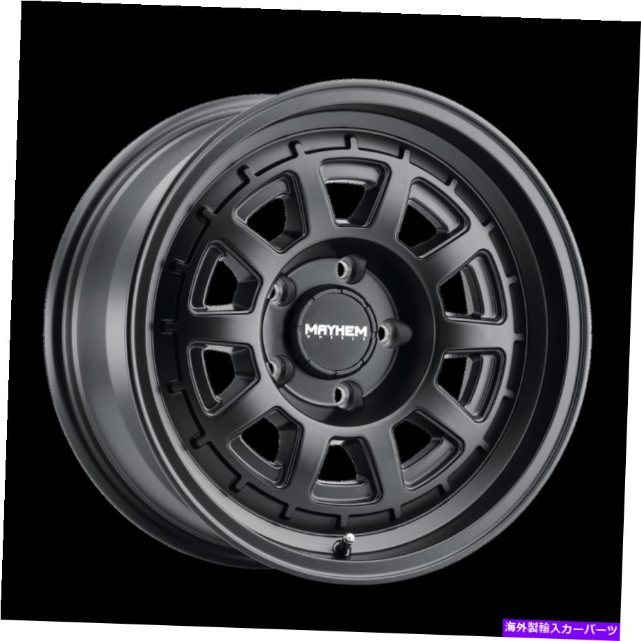 ホイール　４本セット 17x8.5メイヘムボイジャーマットブラックホイール8x6.5（0mm）セット4 17x8.5 MAYHEM Voyager Matte Black Wheels 8x6.5 (0mm) Set of 4【並行輸入品】