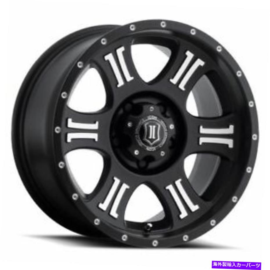 ホイール　４本セット 20x9アイコン合金シールドサテンブラック機械加工ホイール5x150（16mm）セット4 20x9 Icon Alloys Shield Satin Black Machined Wheels 5x150 (16mm) Set of 4【並行輸入品】｜Us Custom Parts Shop USDM