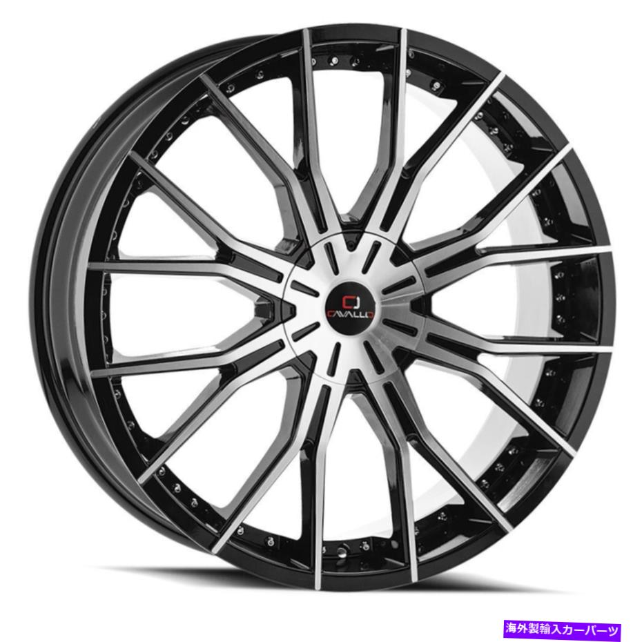 ホイール　４本セット 18x8 Cavallo Clv-36 Gloss Black＆Machined Wheels 5x4.5/5x120（35mm）セット4 18x8 Cavallo CLV-36 Gloss Black & Machined Wheels 5x4.5/5x120 (35mm) Set of 4【並行輸入品】