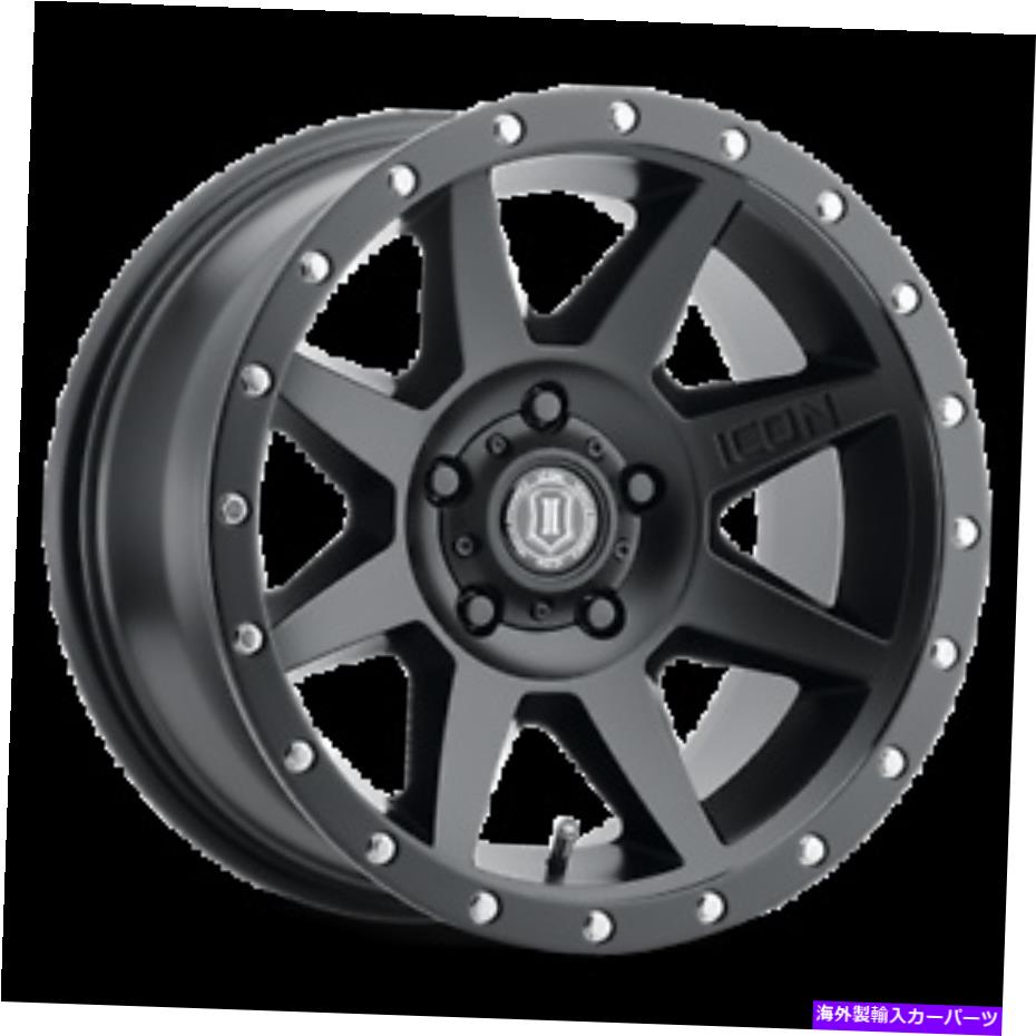 ホイール　４本セット 18x9アイコン合金リバウンドサテンブラックホイール5x5（-12mm）セット4 18x9 Icon Alloys Rebound Satin Black Wheels 5x5 (-12mm) Set of 4【並行輸入品】｜Us Custom Parts Shop USDM