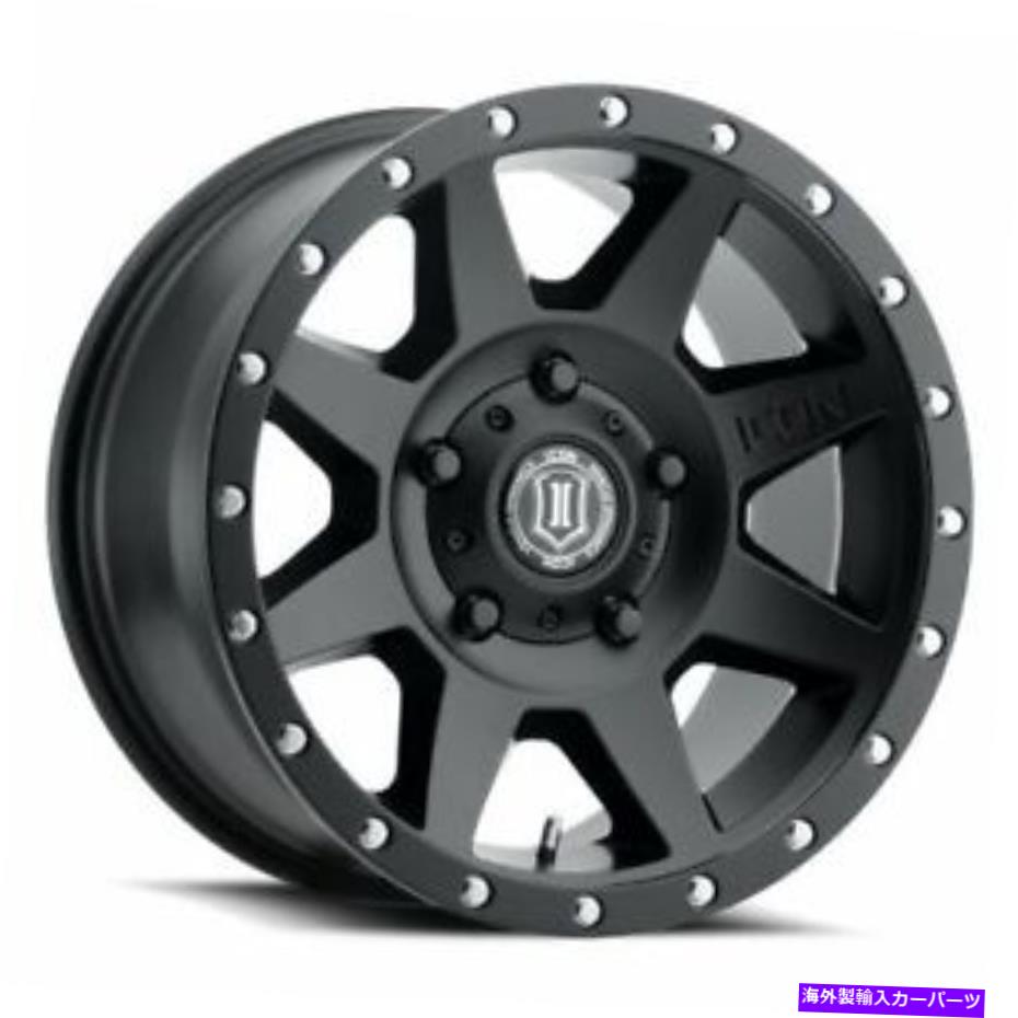 ホイール　４本セット 17x8.5アイコン合金リバウンドサテンブラックホイール5x5.5（0mm）セット4のセット 17x8.5 Icon Alloys Rebound Satin Black Wheels 5x5.5 (0mm) Set of 4【並行輸入品】