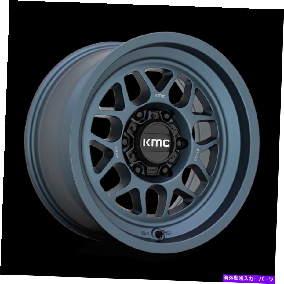 ホイール　４本セット 18x8.5 kmc km725テラメタリックブルーホイール5x5（0mm）セット4のセット 18x8.5 KMC KM725 Terra Metallic Blue Wheels 5x5 (0mm) Set of 4【並行輸入品】