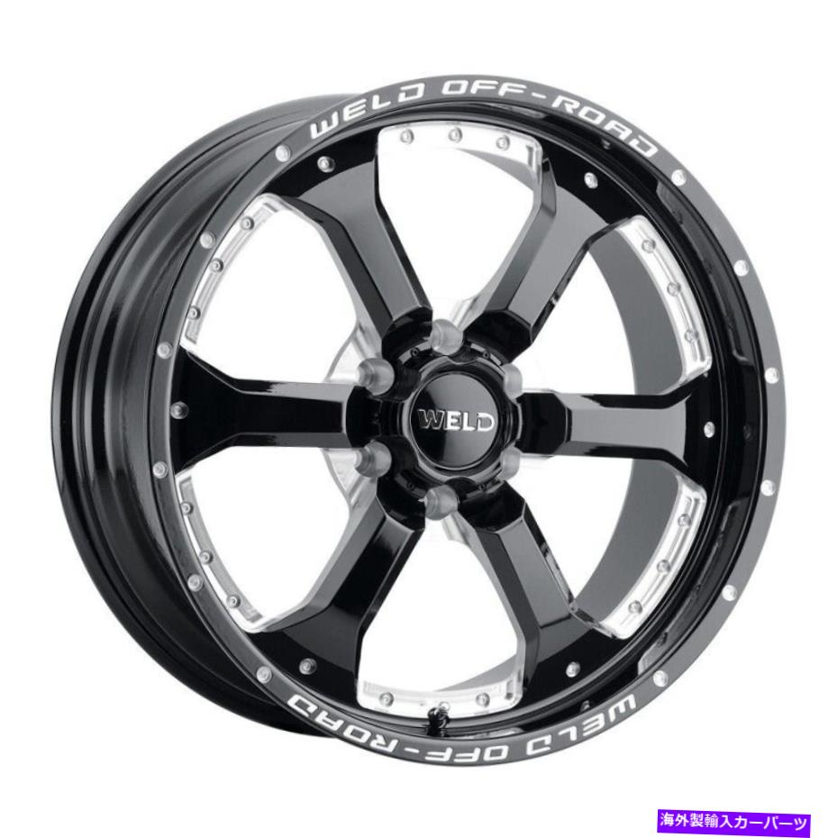 ホイール　４本セット 20x10溶接オフロードW125グラナダ6つのブラックミリングホイール6x5.5（-18mm）セット4 20x10 WELD Off-Road W125 Granada Six Black Milled Wheels 6x5.5 (-18mm) Set of 4【並行輸入品】