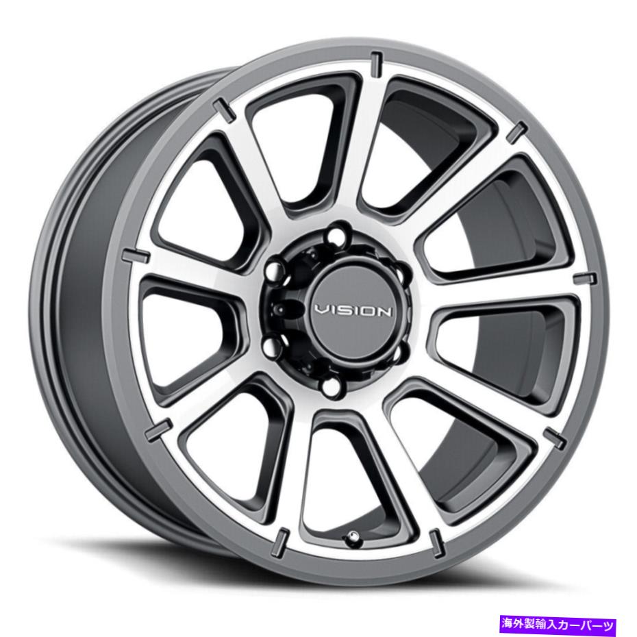 ホイール　４本セット 20x9ビジョンオフロード353タービンガンメタル機械加工ホイール6x135（18mm）セット4 20x9 Vision Off-Road 353 Turbine Gunmetal Machined Wheels 6x135 (18mm) Set of 4【並行輸入品】｜Us Custom Parts Shop USDM