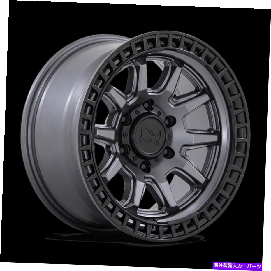 ホイール　４本セット 17x8.5ブラックサイコリコマットガンメタルホイール5x4.5（34mm）セット4 17x8.5 Black Rhino Calico Matte Gunmetal Wheels 5x4.5 (34mm) Set of 4【並行輸入品】