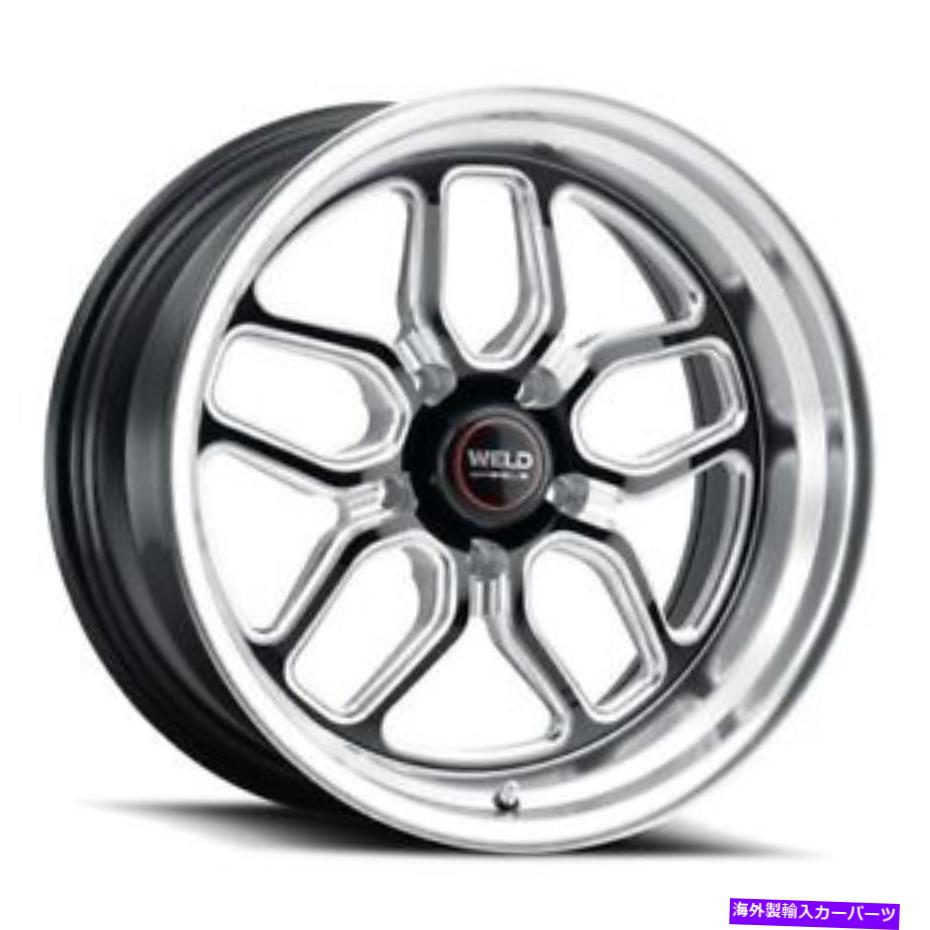 ホイール　４本セット 18x8溶接性能S107ラグナブラックミリングホイール5x4.75（0mm）セット4 18x8 WELD Performance S107 Laguna Black Milled Wheels 5x4.75 (0mm) Set of 4【並行輸入品】