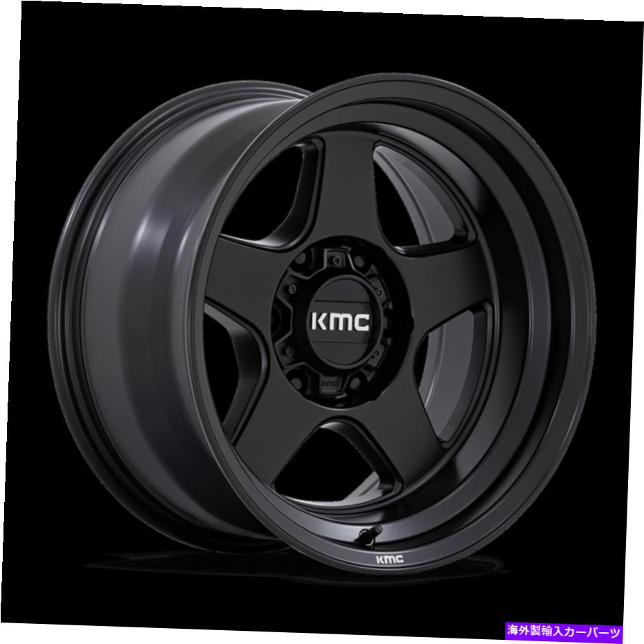 ホイール　４本セット 17x8.5 kmc km728ロボマットブラックホイール6x4.5（18mm）セット4 17x8.5 KMC KM728 Lobo Matte Black Wheels 6x4.5 (18mm) Set of 4【並行輸入品】