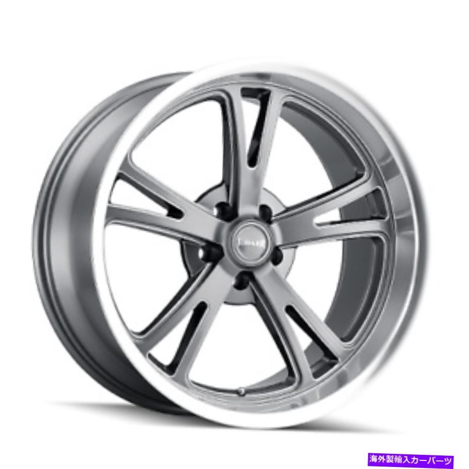 ホイール　４本セット 17x7 Ridler 606グレーw/機械加工リップホイール5x4.75（0mm）セット4のセット 17x7 RIDLER 606 Grey W/Machined Lip Wheels 5x4.75 (0mm) Set of 4【並行輸入品】