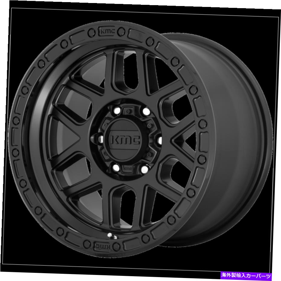 ホイール　４本セット 17x9 kmc km544グロスブラックリップホイールを含むサテンブラック8x6.5（-12mm）セット4 17x9 KMC KM544 Satin Black With Gloss Black Lip Wheels 8x6.5 (-12mm) Set of 4【並行輸入品】