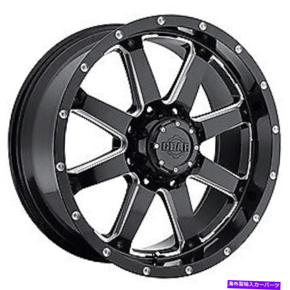 ホイール　４本セット 22x12ギアオフロード726MBビッグブロックブラックミリングホイール8x6.5（-44mm）セット4 22x12 Gear Off Road 726MB Big Block Black Milled Wheels 8x6.5 (-44mm) Set of 4【並行輸入品】