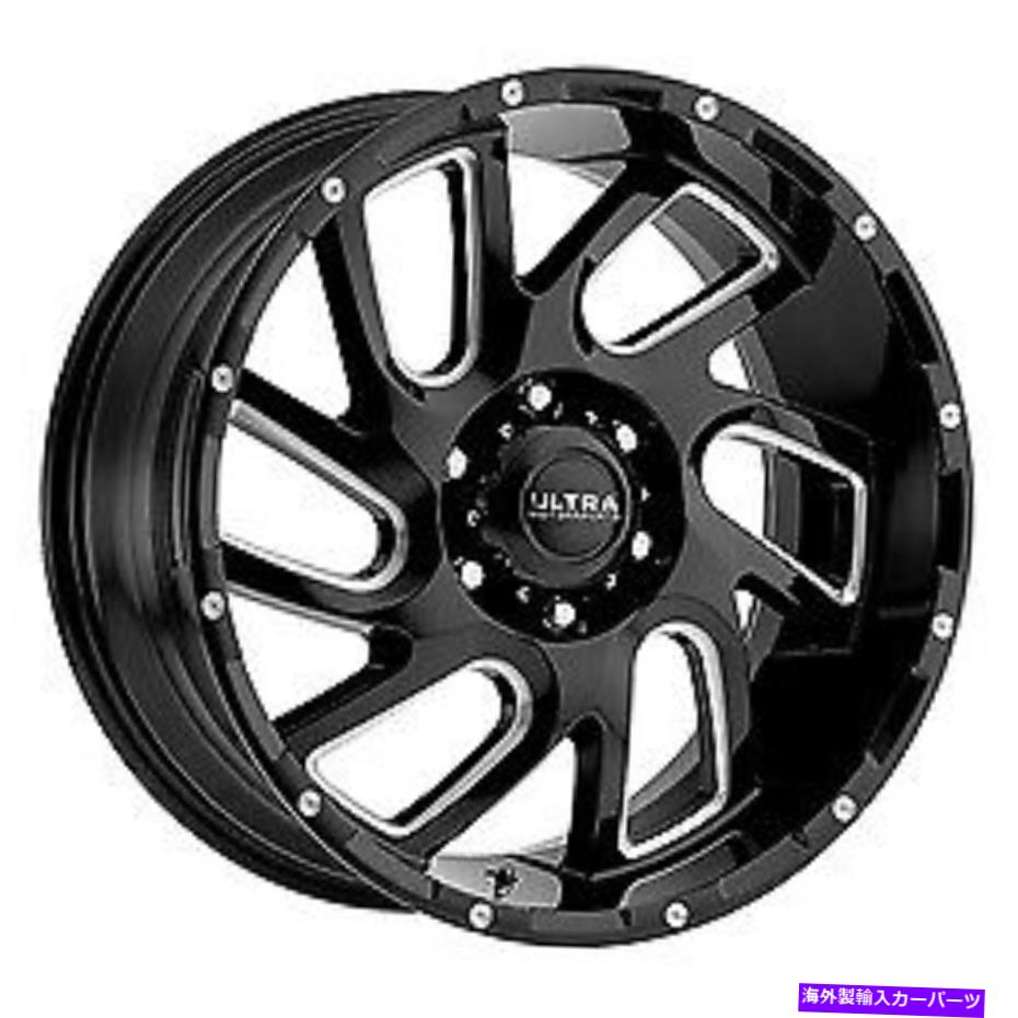ホイール　４本セット 17x9ウルトラ221bmカーネージグロスブラックミリングホイール5x5（10mm）セット4のセット 17x9 Ultra 221BM Carnage Gloss Black Milled Wheels 5x5 (10mm) Set of 4【並行輸入品】
