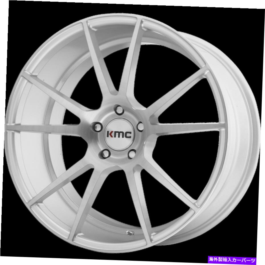 ホイール　４本セット 20x10 kmc km709ブラシ付きシルバーホイール5x4.5（40mm）セット4 20x10 KMC KM709 Brushed Silver Wheels 5x4.5 (40mm) Set of 4【並行輸入品】