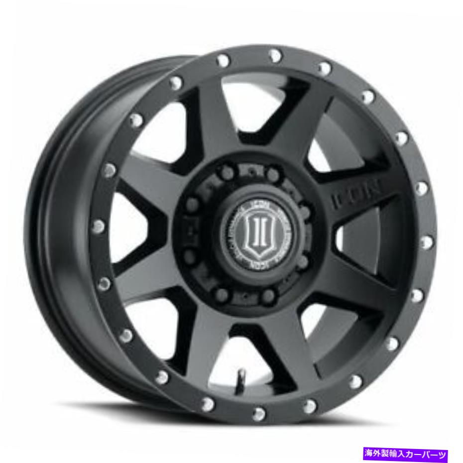 ホイール　４本セット 18x9アイコン合金リバウンドHDサテンブラックホイール8x180（12mm）セット4 18x9 Icon Alloys Rebound HD Satin Black Wheels 8x180 (12mm) Set of 4【並行輸入品】
