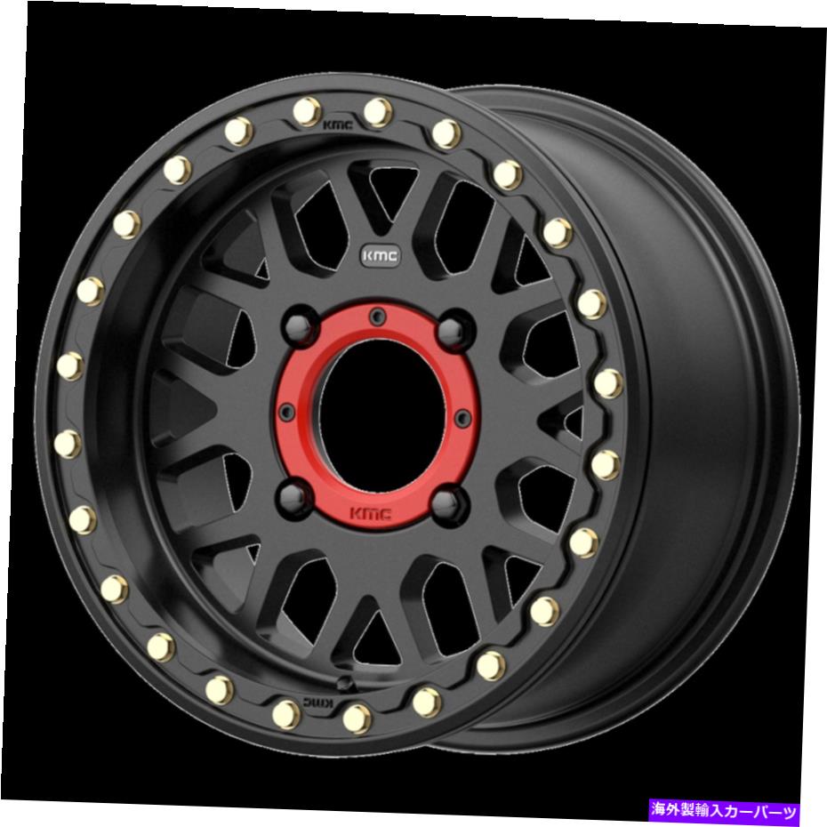 ホイール　４本セット 15x7 KMC KS235グレネードビードロックサテンブラックホイール4x110（10mm）セット4 15x7 KMC KS235 Grenade Beadlock Satin Black Wheels 4x110 (10mm) Set of 4【並行輸入品】｜Us Custom Parts Shop USDM
