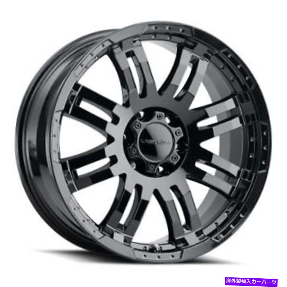 ホイール　４本セット 20x9ビジョン375ウォリアーグロスブラックホイール6x5.5（18mm）セット4 20x9 Vision 375 Warrior Gloss Black Wheels 6x5.5 (18mm) Set of 4【並行輸入品】