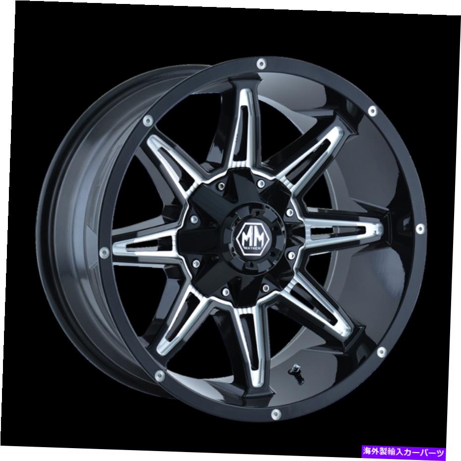 ホイール　４本セット 17x9 Mayhem Rampage Black W/Milled Spokes Wheels 5x5/5x5.5（-12mm）セット4セット 17x9 MAYHEM Rampage Black W/Milled Spokes Wheels 5x5/5x5.5 (-12mm) Set of 4【並行輸入品】