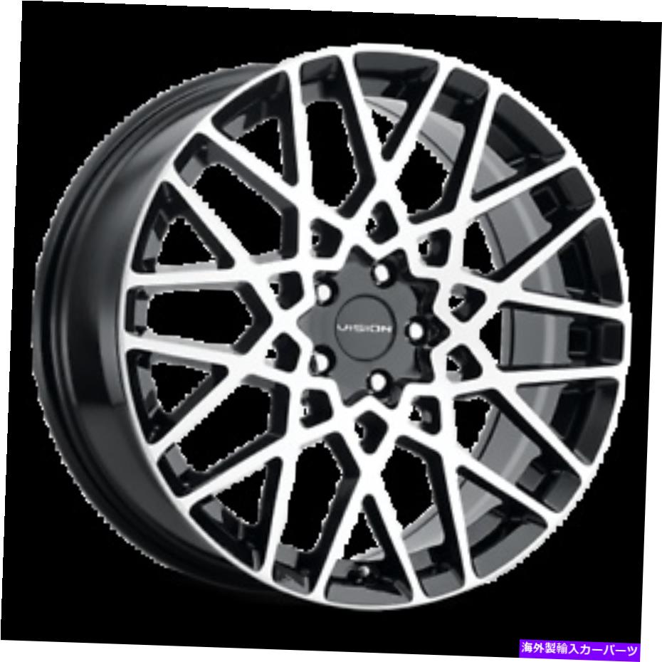 ホイール　４本セット 20x8.5 Vision 474反動ブラック機械加工ホイール5x4.5（35mm）セット4 20x8.5 Vision 474 Recoil Black Machined Wheels 5x4.5 (35mm) Set of 4【並行輸入品】