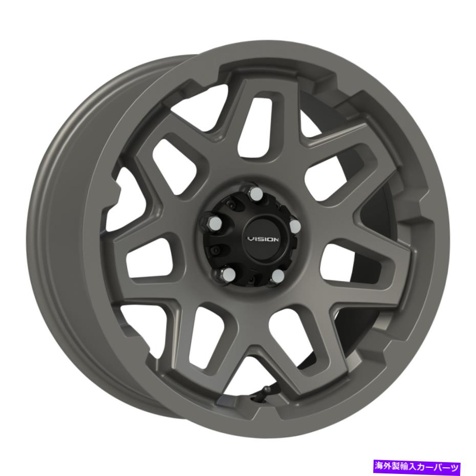 ホイール　４本セット 18x9ビジョンオフロード416 se7enサテングレーホイール5x4.5（18mm）セット4 18x9 Vision Off-Road 416 Se7en Satin Grey Wheels 5x4.5 (18mm) Set of 4【並行輸入品】