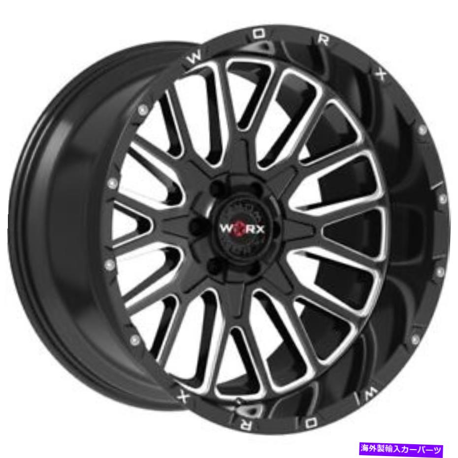 ホイール　４本セット 20x10 worx 818bmグロスブラックw/ミルホイール5x5（-19mm）セット4セット 20x10 Worx 818BM Gloss Black w/ Milled Wheels 5x5 (-19mm) Set of 4【並行輸入品】