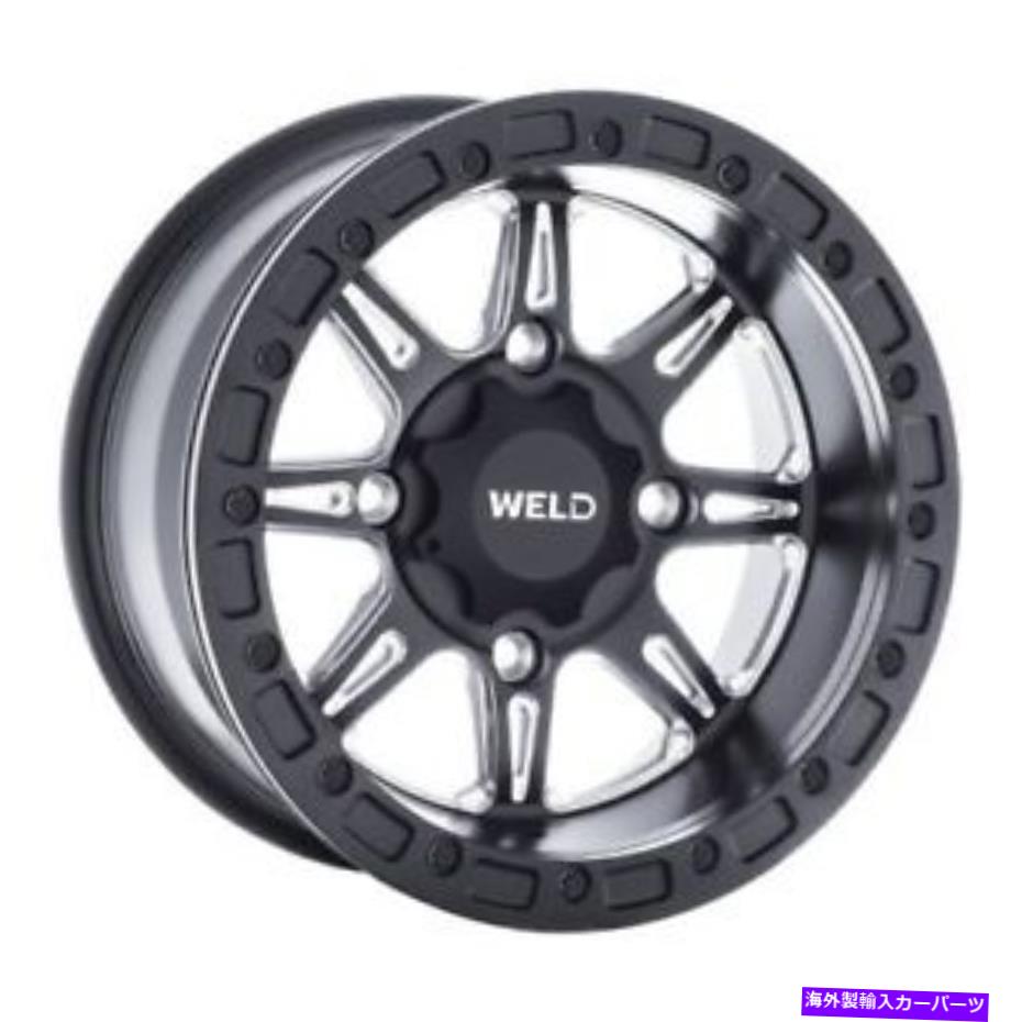ホイール　４本セット 15x10溶接utv U511シャイアンサテンブラックミリングホイール4x156（5+5）セット4 15x10 WELD UTV U511 Cheyenne Satin Black Milled Wheels 4x156 (5+5) Set of 4【並行輸入品】