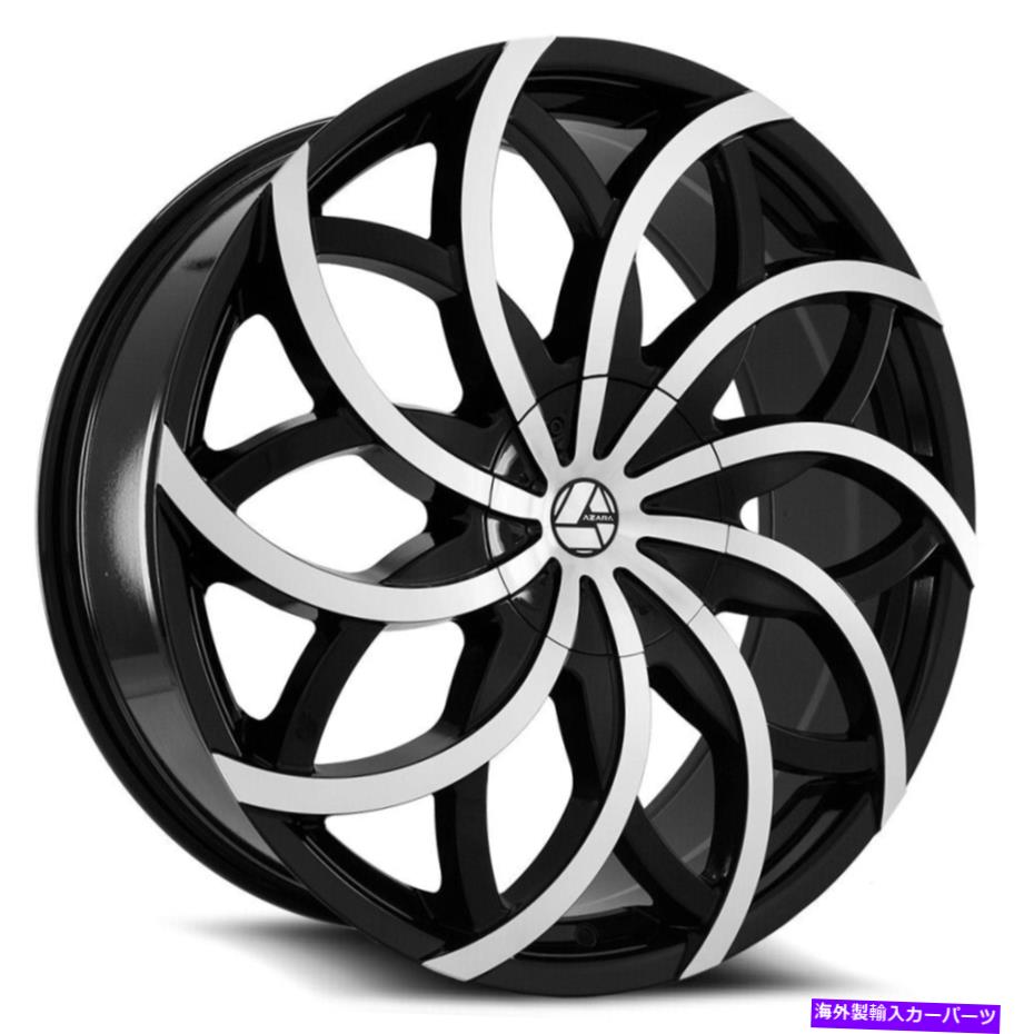 ホイール 4本セット 18x8 azara aza-504 gloss black&machined wheels 5x110/5x4.5(35mm)セット4 18x8 Azara AZA-504 Gloss Black & Machined Wheels 5x110/5x4.5 (35mm) Set of 4【並行輸入品】