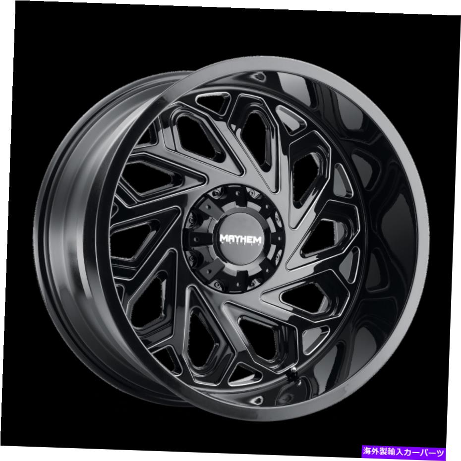 ホイール　４本セット 20x9メイヘムエセックスブラックW/ミルドスポークホイール8x6.5（0mm）セット4 20x9 MAYHEM Essex Black W/Milled Spokes Wheels 8x6.5 (0mm) Set of 4【並行輸入品】｜Us Custom Parts Shop USDM