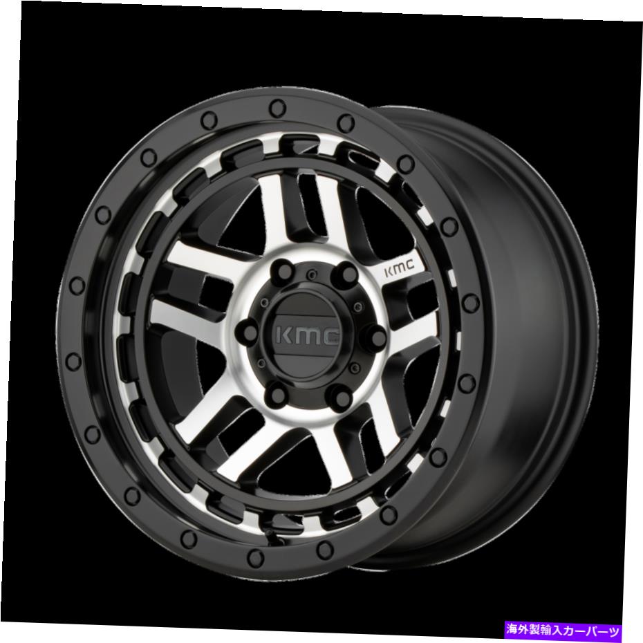 ホイール　４本セット 17x9 kmc km540 reconサテンブラック機械加工ホイール6x5.5（-12mm）セット4 17x9 KMC KM540 Recon Satin Black Machined Wheels 6x5.5 (-12mm) Set of 4【並行輸入品】