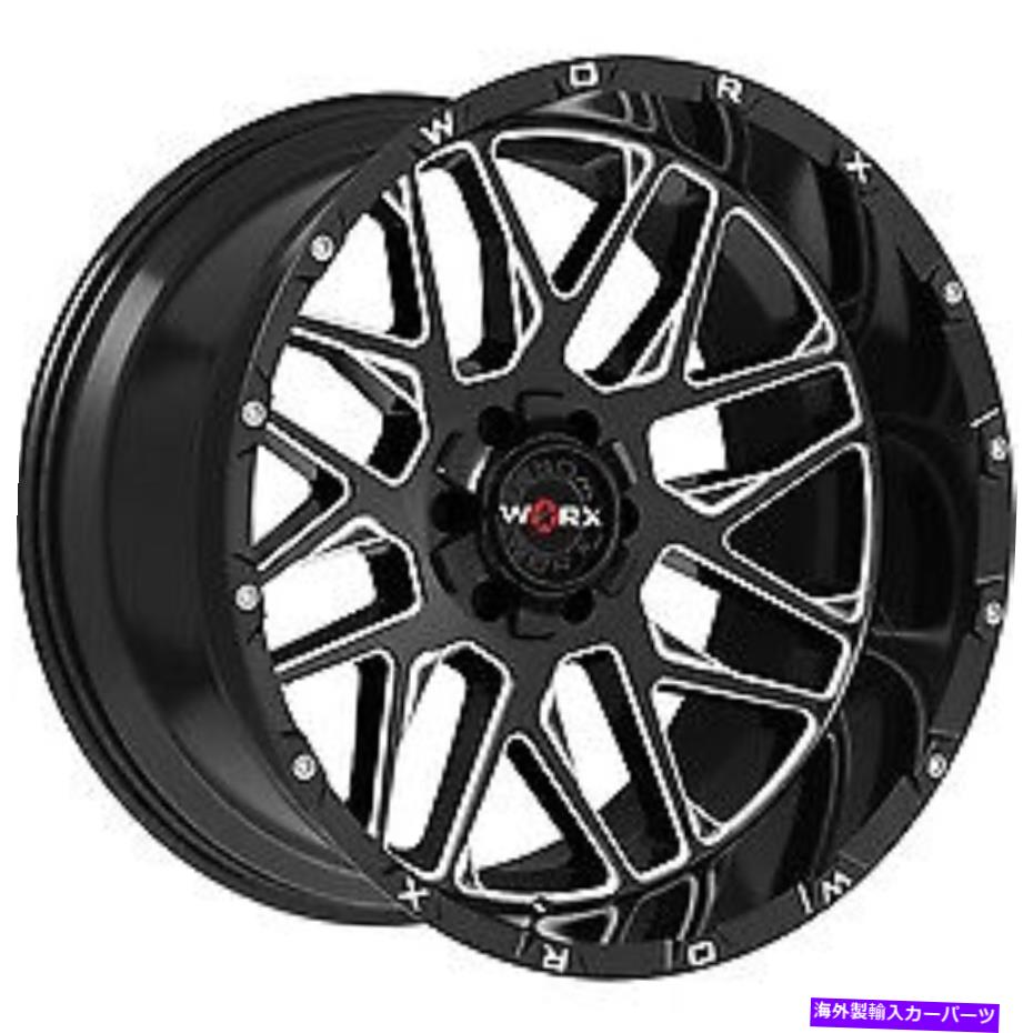 ホイール　４本セット 20x10 worx 819bmグロスブラックw/ミルホイール5x5.5（-19mm）セット4セット 20x10 Worx 819BM Gloss Black w/ Milled Wheels 5x5.5 (-19mm) Set of 4【並行輸入品】