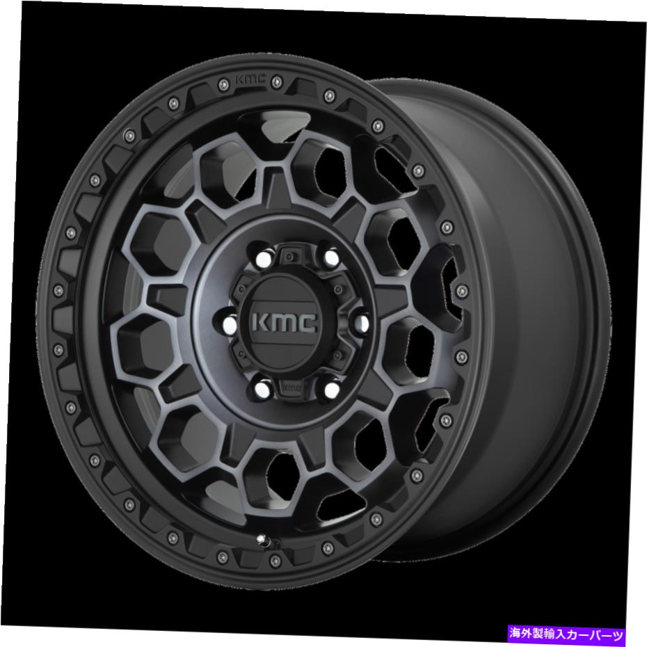 ホイール 4本セット 17x9 kmc km545トレックサテンブラックw/灰色のティントホイール5x5(0mm)セット4 17x9 KMC KM545 Trek Satin Black W/Gray Tint Wheel 5x5 (0mm) Set of 4【並行輸入品】|Us Custom Parts Shop USDM