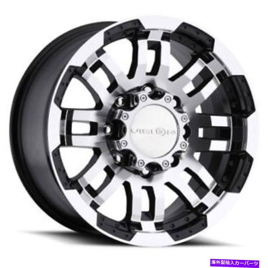 ホイール　４本セット 20x9ビジョンオフロード375ウォリアーブラック機械加工ホイール8x6.5（0mm）セット4 20x9 Vision Off-Road 375 Warrior Black Machined Wheels 8x6.5 (0mm) Set of 4【並行輸入品】