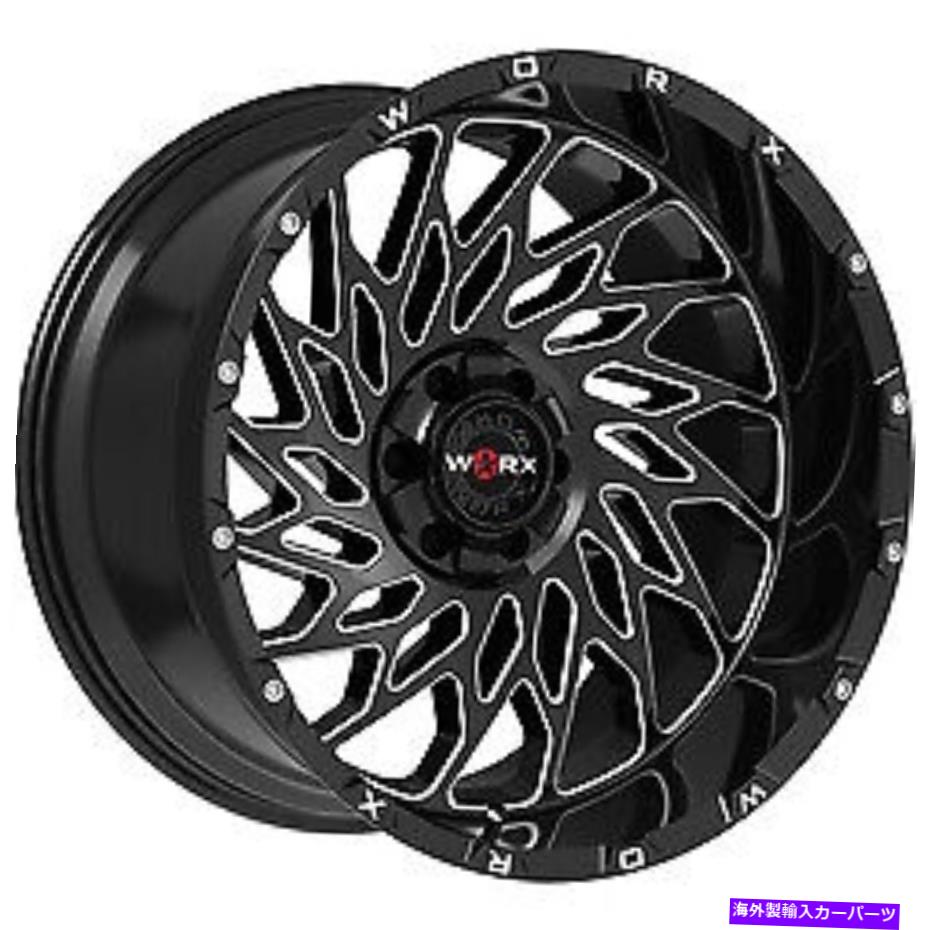 ホイール　４本セット 20x10 worx 820bmグロスブラックw/ミルホイール6x135（-19mm）セット4セット 20x10 Worx 820BM Gloss Black w/ Milled Wheels 6x135 (-19mm) Set of 4【並行輸入品】