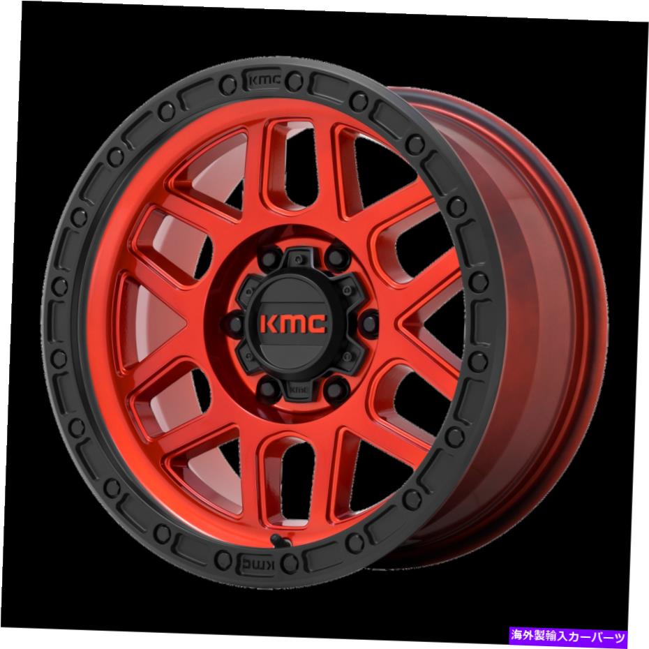 ホイール　４本セット 17x9 kmc km544メサキャンディレッドブラックリップホイール6x4.5（18mm）セット4のセット 17x9 KMC KM544 Mesa Candy Red With Black Lip Wheels 6x4.5 (18mm) Set of 4【並行輸入品】