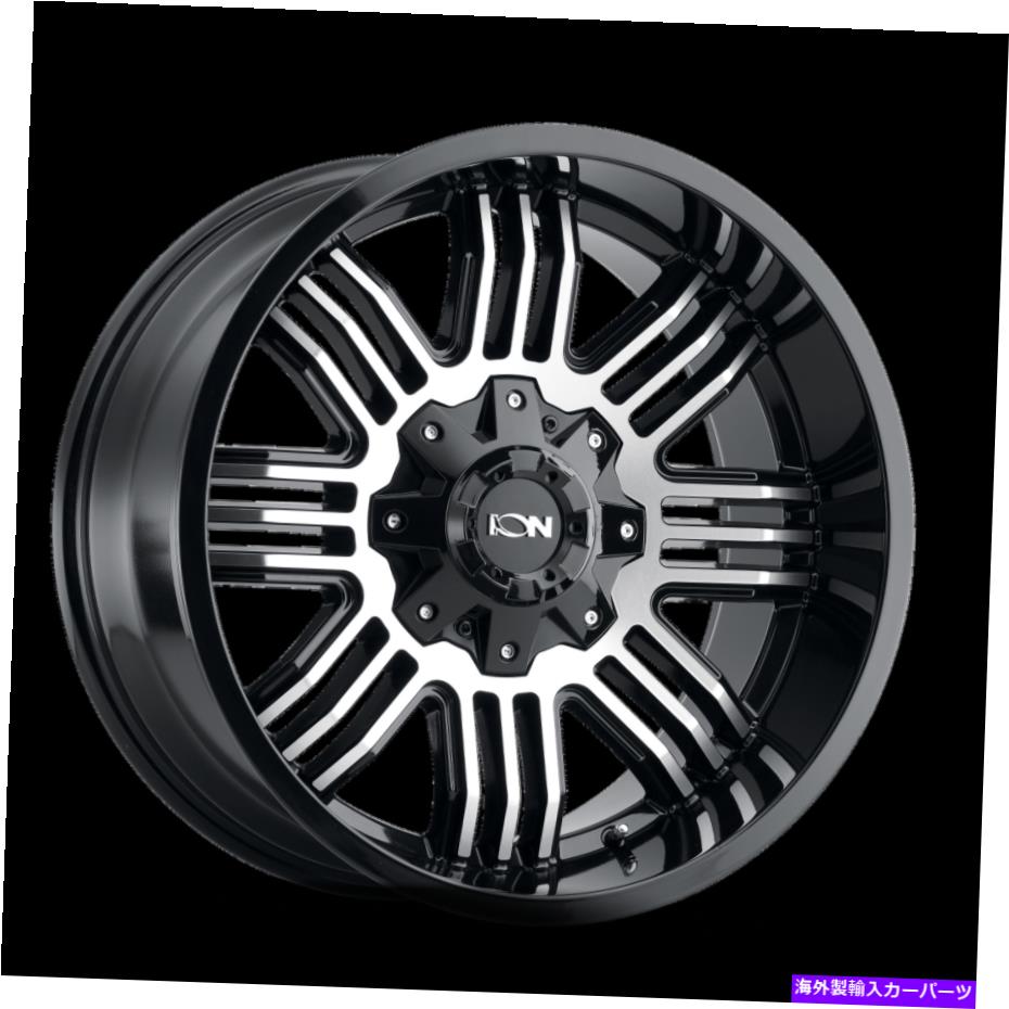 ホイール　４本セット 20x10イオン144ブラック/機械加工ホイール8x6.5（-19mm）セット4 20x10 ION 144 Black/Machined Wheels 8x6.5 (-19mm) Set of 4【並行輸入品】