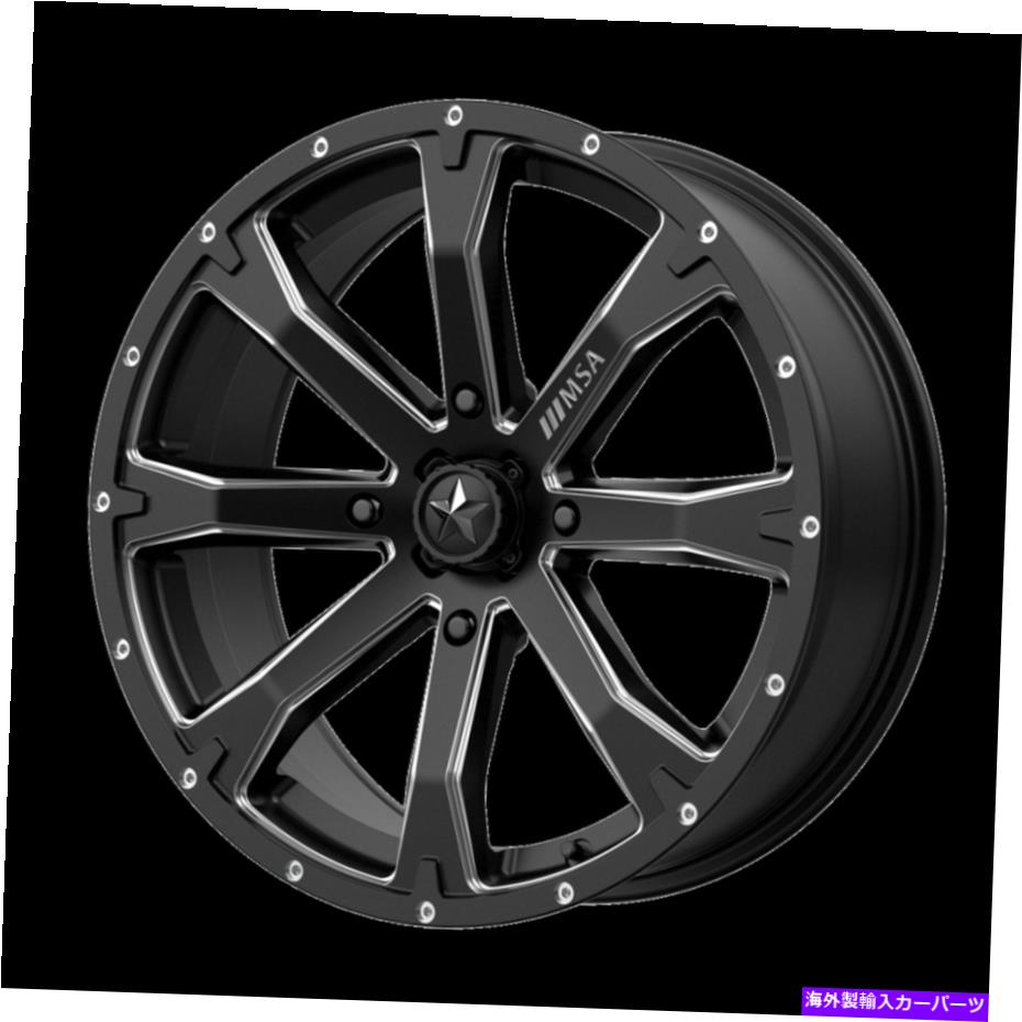 ホイール 4本セット 18x7 msa ma42 bounty utv satin black milled wheel 4x156(10mm)4のセット 18x7 MSA MA42 Bounty UTV Satin Black Milled Wheel 4x156 (10mm) Set of 4【並行輸入品】|Us Custom Parts Shop USDM
