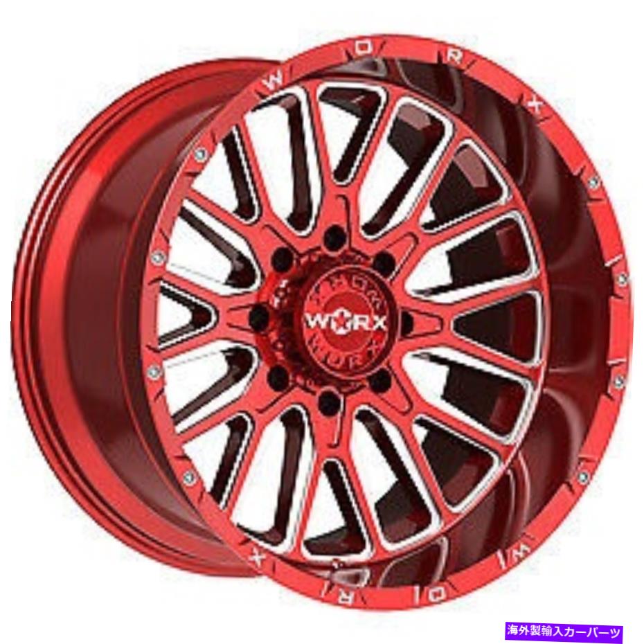ホイール　４本セット 20x10 worx 818RM赤い粉砕ホイール8x170（-19mm）セット4 20x10 Worx 818RM Red Milled Wheels 8x170 (-19mm) Set of 4【並行輸入品】