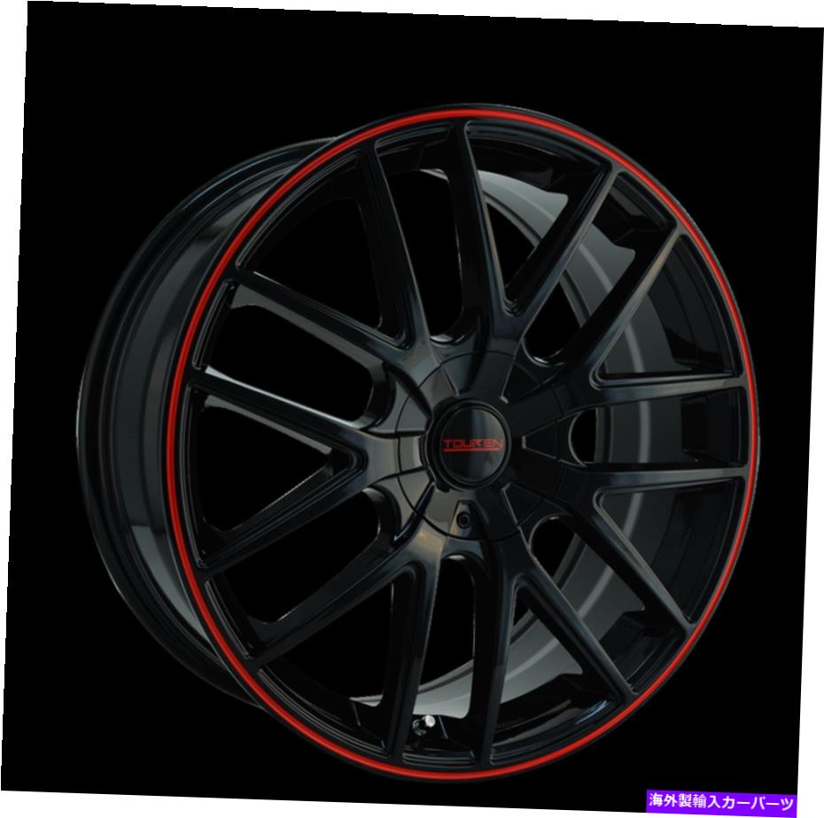 ホイール　４本セット 20x8.5 Touren TR60ブラック/レッドリングホイール5x108/5x4.5（40mm）セット4 20x8.5 TOUREN TR60 Black/Red RING Wheels 5x108/5x4.5 (40mm) Set of 4【並行輸入品】