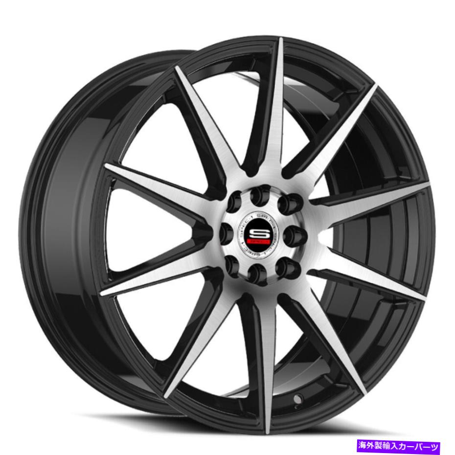 ホイール 4本セット 20x8.5 SPEC-1 SP-51 GLOSS BLACK&機械加工ホイール5x112/5x4.5(38mm)セット4 20x8.5 Spec-1 SP-51 Gloss Black & Machined Wheels 5x112/5x4.5 (38mm) Set of 4【並行輸入品】|Us Custom Parts Shop USDM