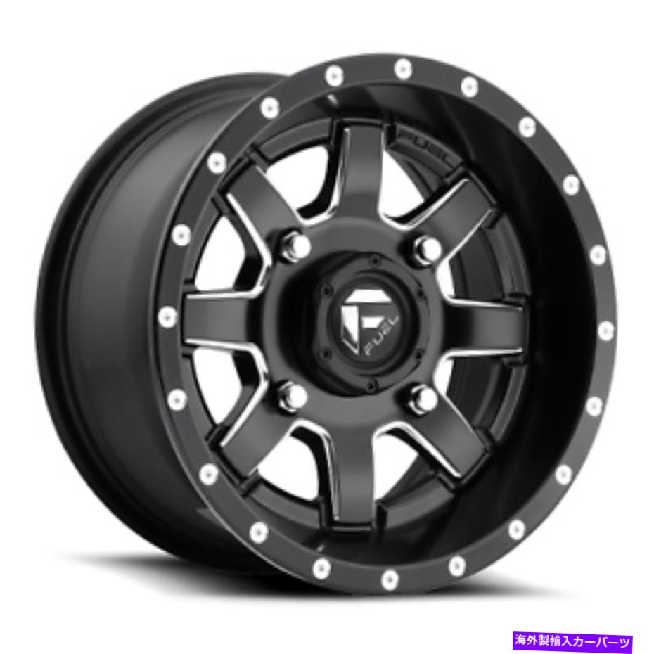 ホイール　４本セット 18x7 D538燃料マーベリックUTVマットブラック＆ミルドホイール4x156（13mm）セット4 18x7 D538 Fuel Maverick UTV Matte Black & Milled Wheels 4x156 (13mm) Set of 4【並行輸入品】